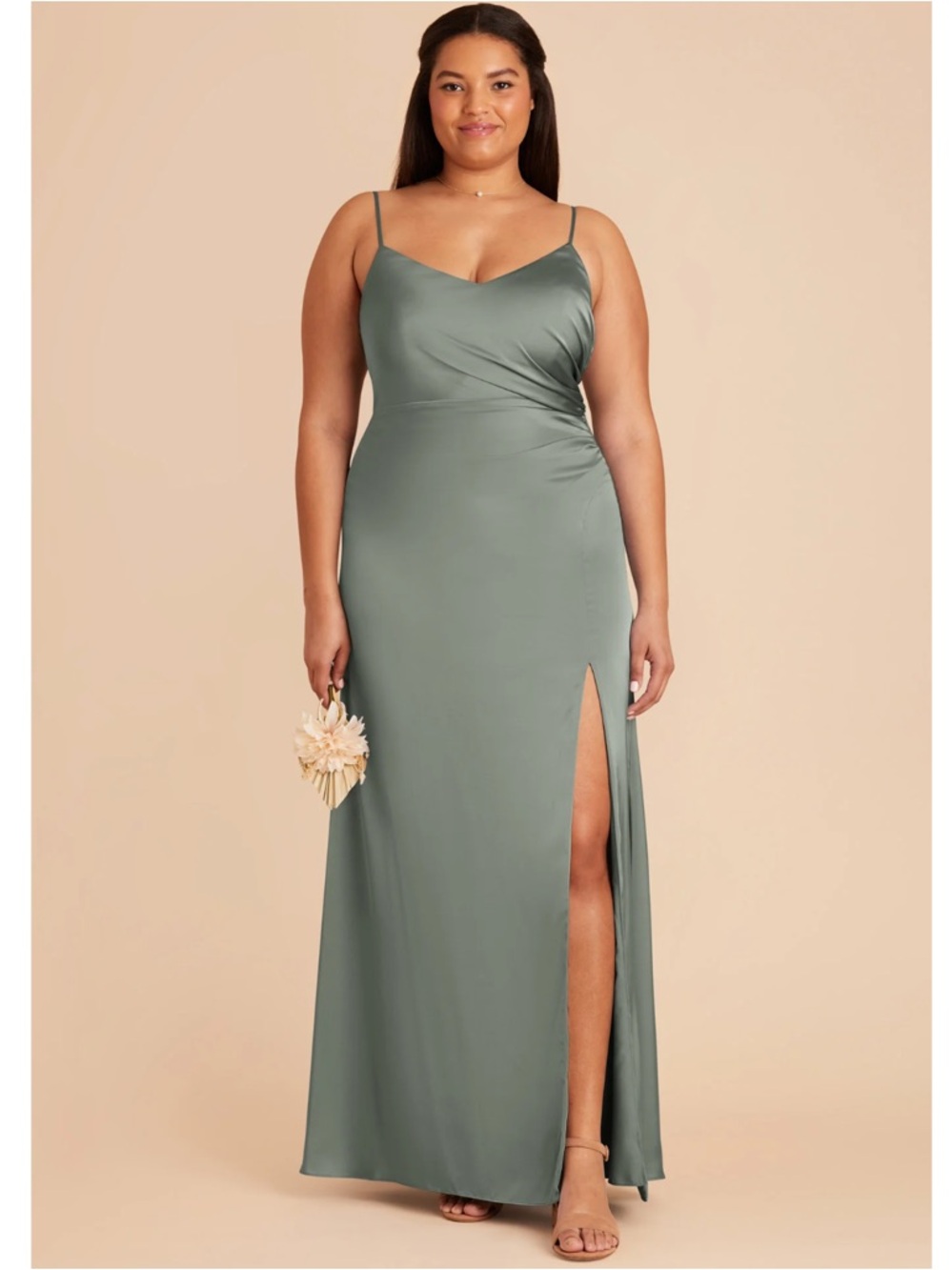 NWT Birdy Grey Catherine Dress XL Sea Glass Satin Bridesmaid Formal Wedding